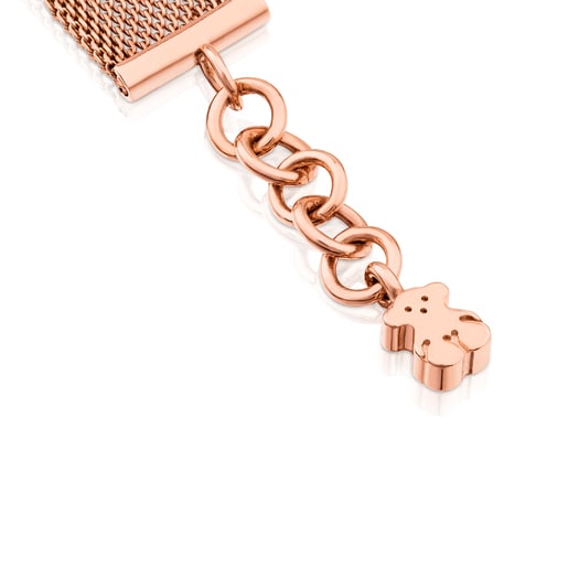 Steel and Rose Vermeil Silver Icon Mesh Bracelet