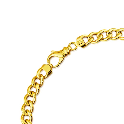 Girocollo barbuto con placcatura in oro 18 kt su argento, Catena da 45 cm