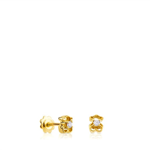 Gold Baby TOUS Earrings with Diamonds