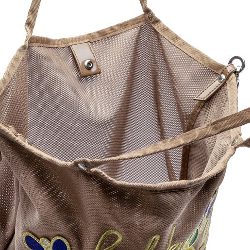 Brown Nylon Jodie Real Jewel Shopping bag