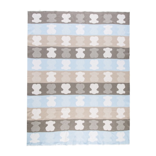 Nile reversible blanket in sky blue