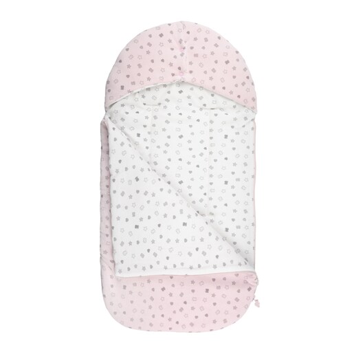 Baby Bear reversible pram sleeping bag in Pink . TOUS