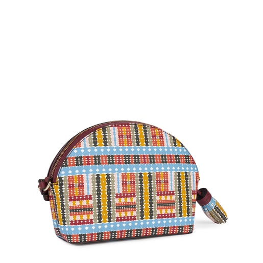Средняя бордовая и разноцветная сумка-кроссбоди Alicya
