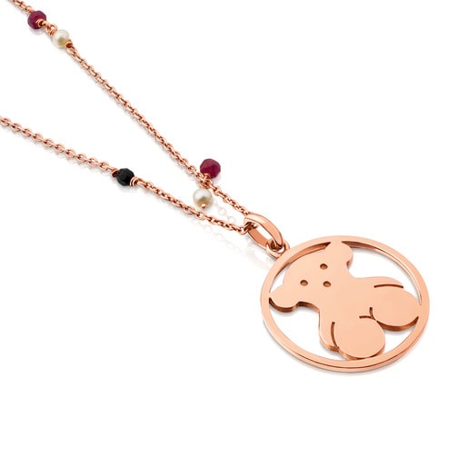 Rose Vermeil Silver Camille Necklace with Onyx | TOUS