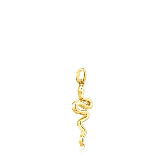 Pendentif Fragile Nature serpent en Argent vermeil