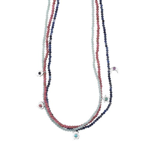 Silver Super Power Necklace with Gemstones | TOUS