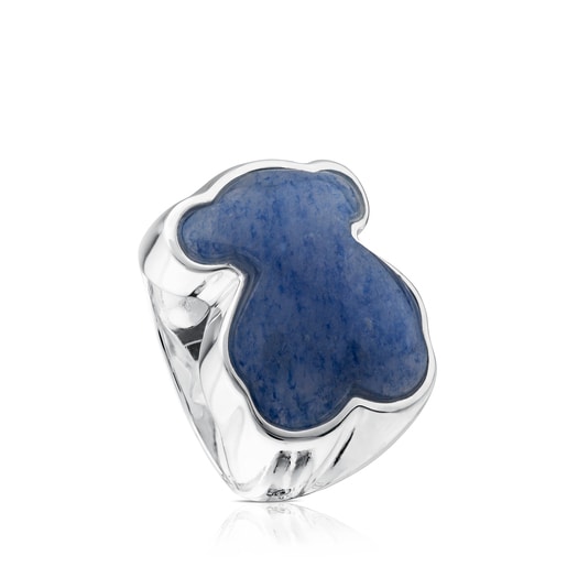 Anillo tous piedra azul clearance