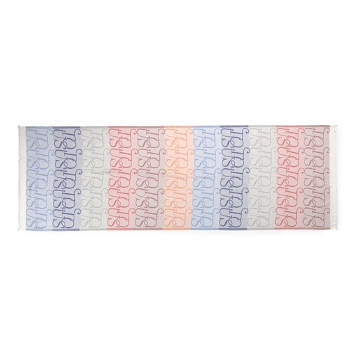 Foulard Spinel Jacquard blanco y azul