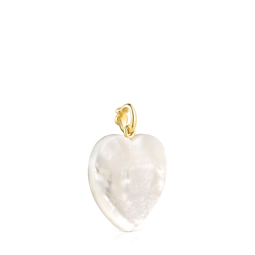 Gold Valentine's Day heart Pendant with Mother-of-pearl