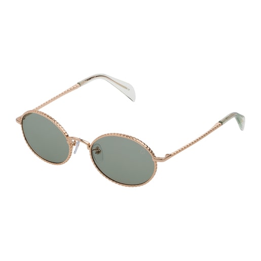 Gold colored Oso Straight Metal Sunglasses