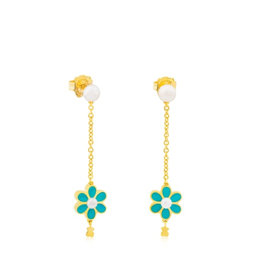 Vermeil Silver Happy Moments Earrings with Pearl and Enamel