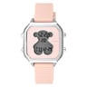 Montre D-Bear Teen en acier avec bracelet en silicone rose