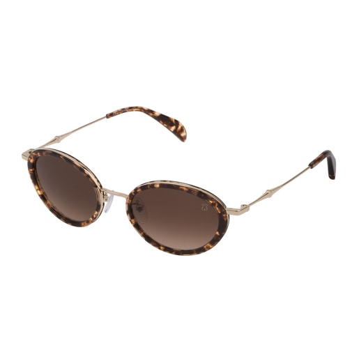 Brown Metal and Acetate Metal Bear Sunglasses