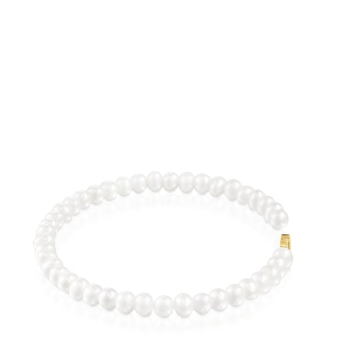 Pulsera tous de perlas con osito de oro 2025