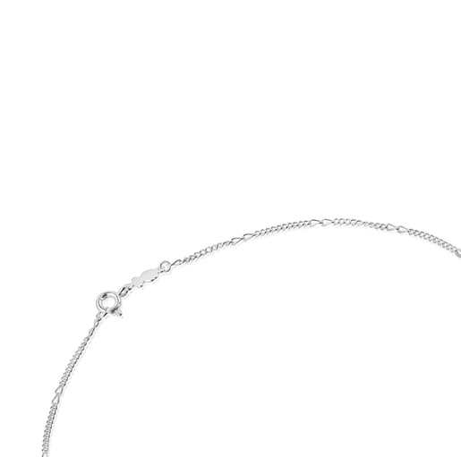 Silver TOUS Chain mix curbed Choker. 35cm.