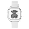 Steel D-Bear Teen Watch with white Silicone strap