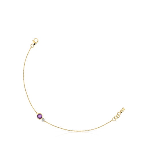 Gold with Amethyst and Diamonds Color Kings Bracelet