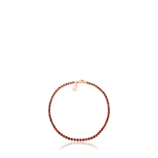 Pink Vermeil Silver Riviere Bracelet with Gemstones