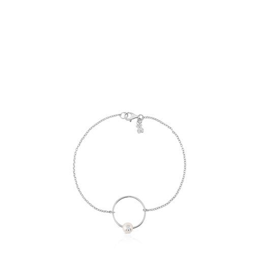 Silver Icon Pearl Bracelet with Pearl