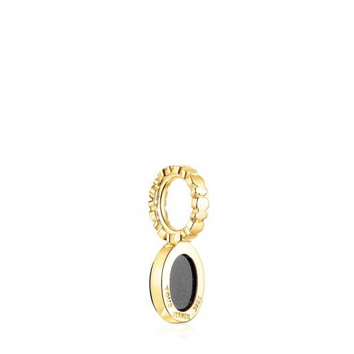 Silver Vermeil Straight Pendant with Onyx