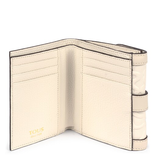 Billetera pequeña Tous Icon de piel beige