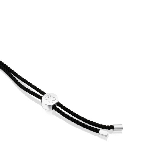 Pulsera Idol Tradición de Plata y cordón en color negro