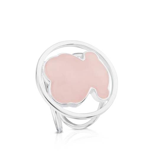 Anillo camille de plata con cuarzo rosa hotsell