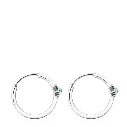 Small Silver Super Power Earrings with Ceramic | TOUS