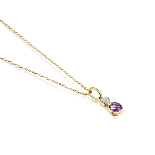 Gold with Amethyst and Diamonds Color Kings Necklace