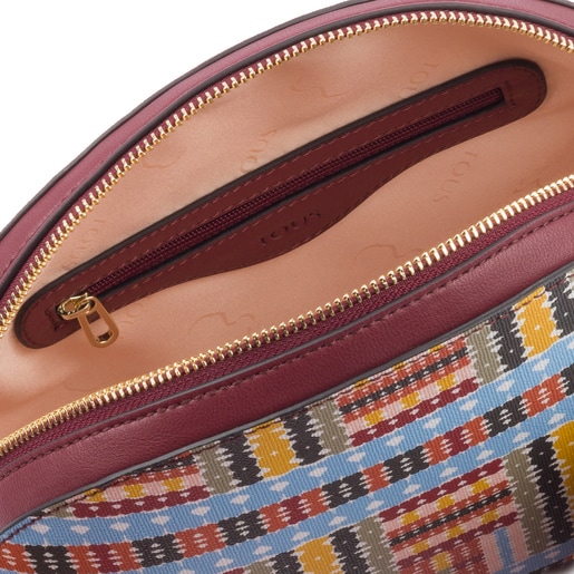 حقيبة Alicya تلتف حول الجسم متوسطة الحجم باللون العنابي وألوان متعددة