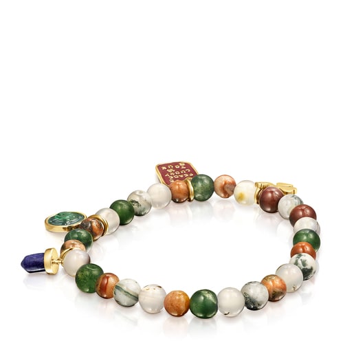 Silver Vermeil TOUS Good Vibes Bracelet with Agates