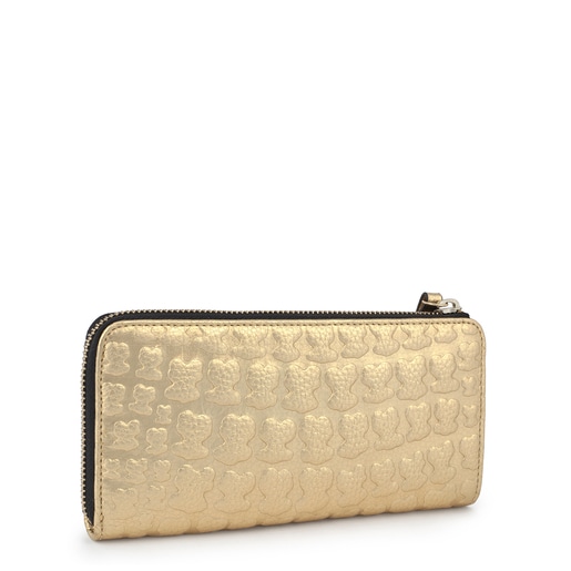 Medium gold leather Sherton wallet | TOUS