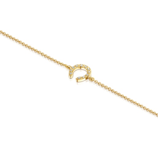 Gold TOUS Good Vibes horseshoe Bracelet with Diamonds