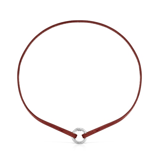 Set: браслет и чокер Hold из красной кожи