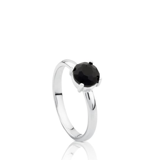 Silver Join Ring with Onyx