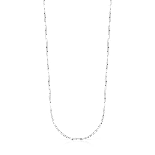 Gargantilla larga de plata con anillas ovales 75 cm Chain