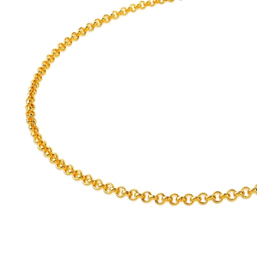 Gargantilla TOUS Chain con baño de oro 18 kt sobre plata con anillas redondas, 40cm.