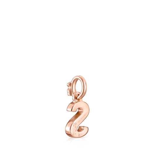 Alphabet letter S pendant in Rose Silver Vermeil