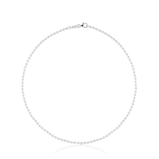 Enge Halskette TOUS Chain aus Silber im Stil einer 3 mm dicken Kugelkette, 45 cm lang.