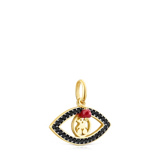 Silver Vermeil TOUS Good Vibes eye Pendant with Gemstones | TOUS