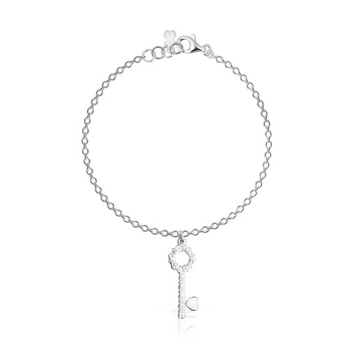 Silver San Valentín key Bracelet