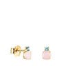 Mini Ivette Earrings in Gold with Opal and Topaz