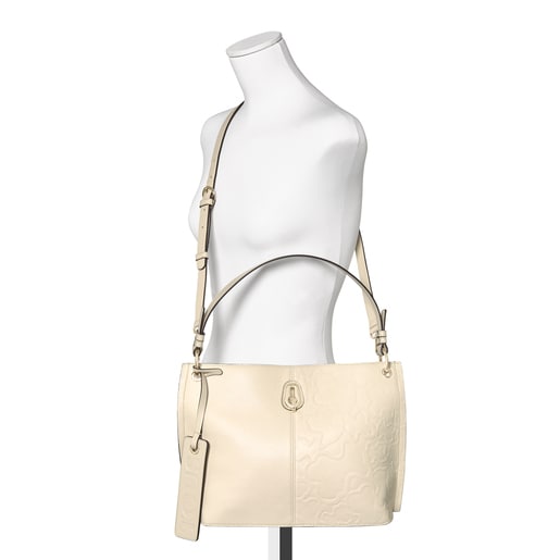 Large beige Leather TOUS Icon One shoulder bag
