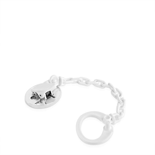 Silver Sweet Dolls girl Pacifier clip