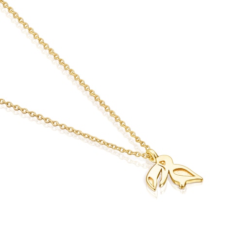 Collar tucán con baño de oro 18 kt sobre plata Save