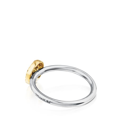 Titanium Gem Power Ring with Gold and Diamonds