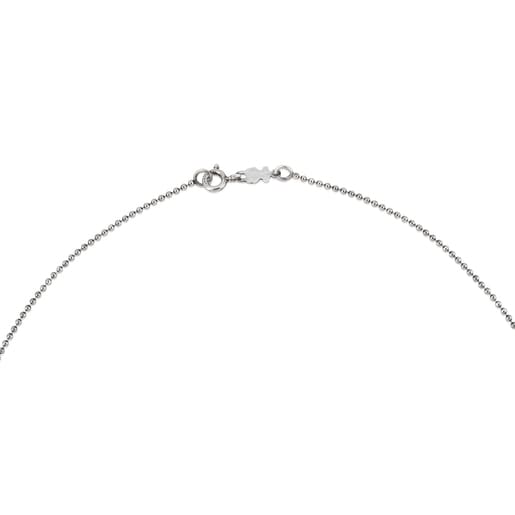 Collier ras du cou TOUS Chain en Argent bruni avec billes de 1,4 mm, 45 cm.