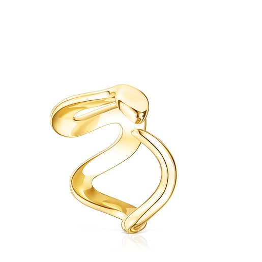 Anillo serpiente con baño de oro 18 kt sobre plata Fragile Nature