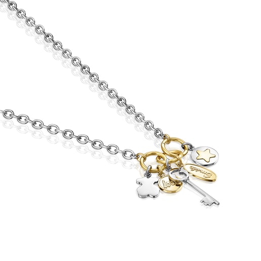 Collar TOUS Good Vibes anillas de acero bicolor TOUS