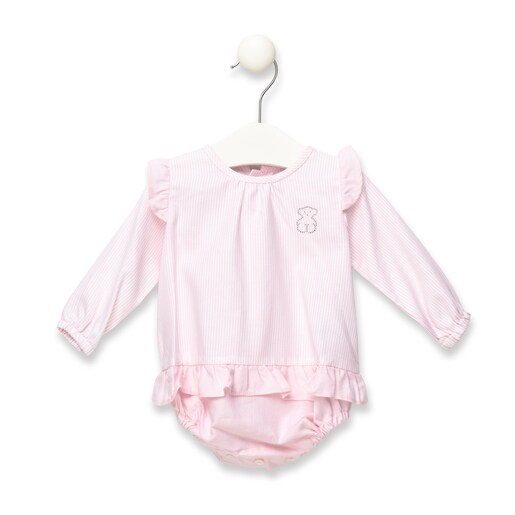 Cord pleated body in Pink